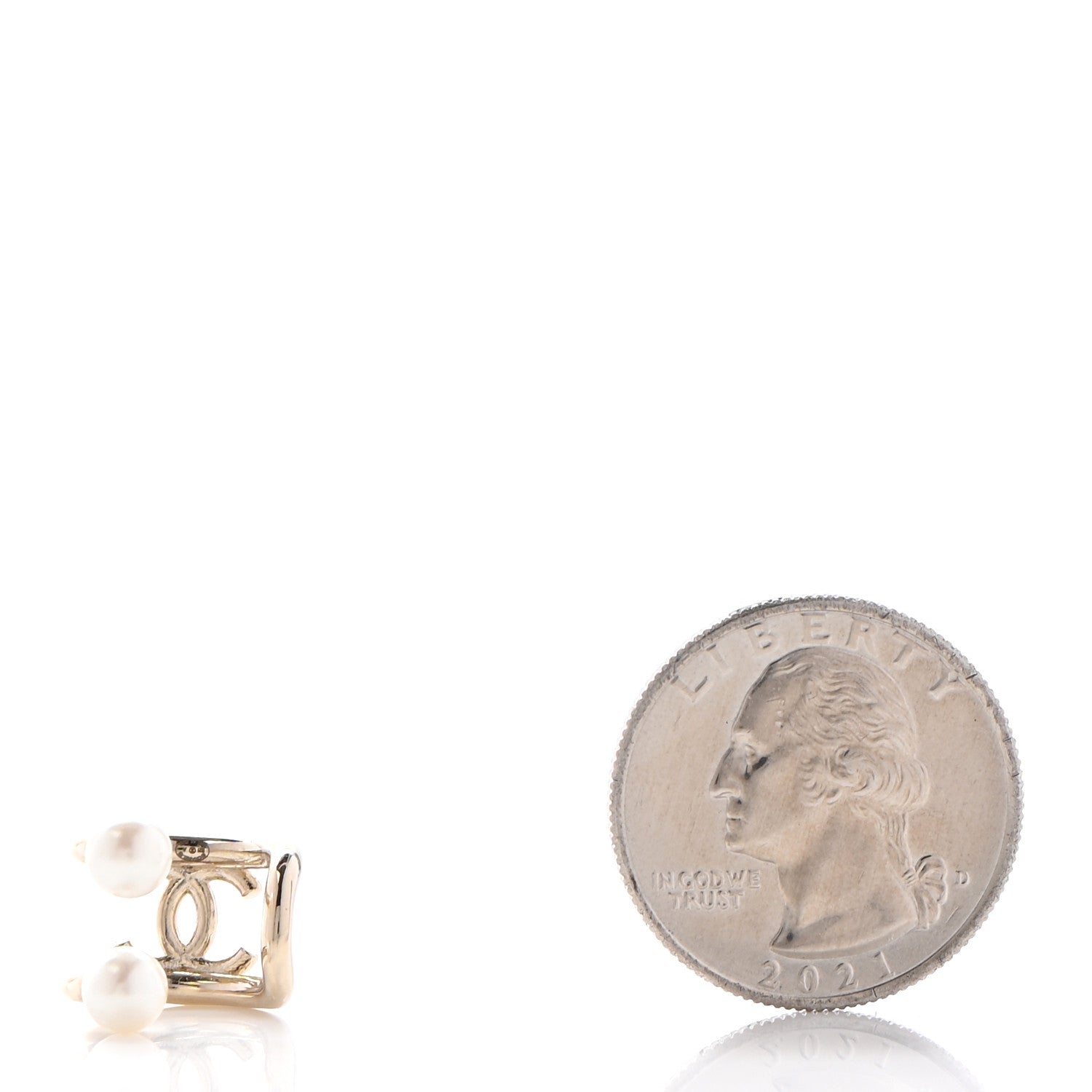 Chanel Pearl CC Single Ear Cuff Gold 2 of 4