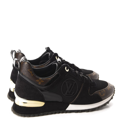 Louis Vuitton Suede Monogram Run Away Sneakers 37 Black 4 of 9