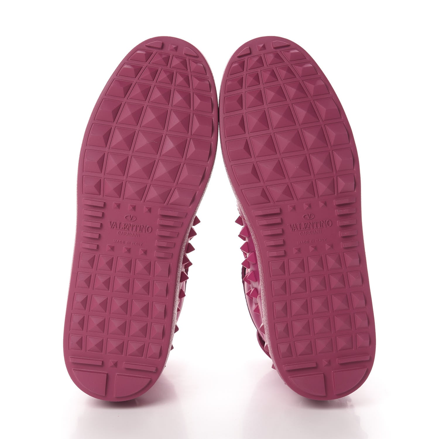 Valentino Garavani Calfskin Rockstud High Top Sneakers 35 Fuxia 5 of 7