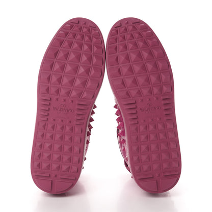 Valentino Garavani Calfskin Rockstud High Top Sneakers 35 Fuxia 5 of 7