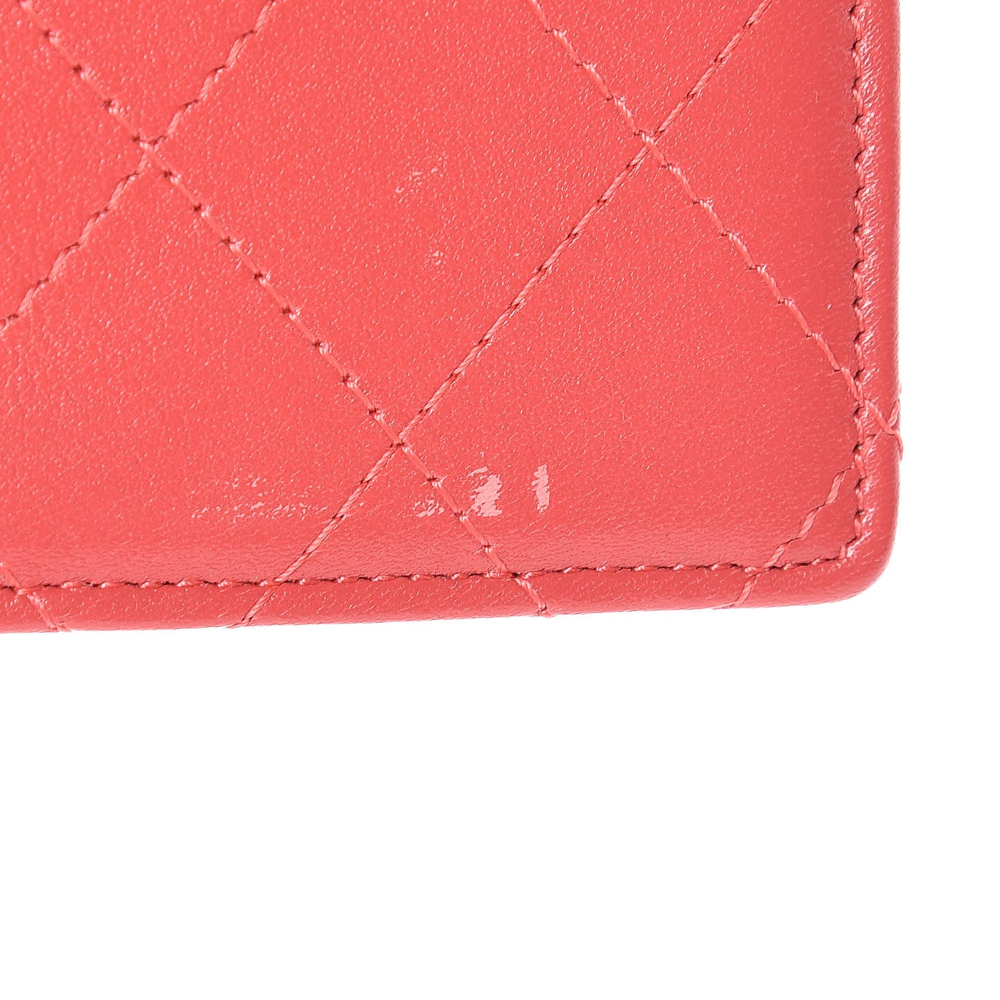 Patent Quilted Travel Wallet Rose Fonce