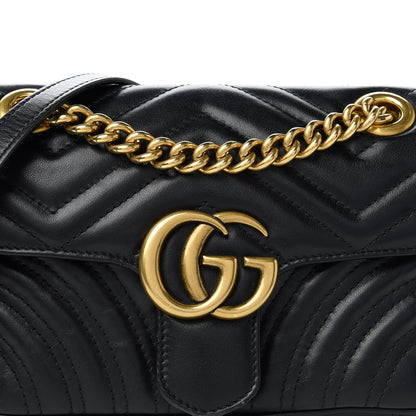 Gucci Calfskin Matelasse Mini GG Marmont Shoulder Bag Black 11 of 11