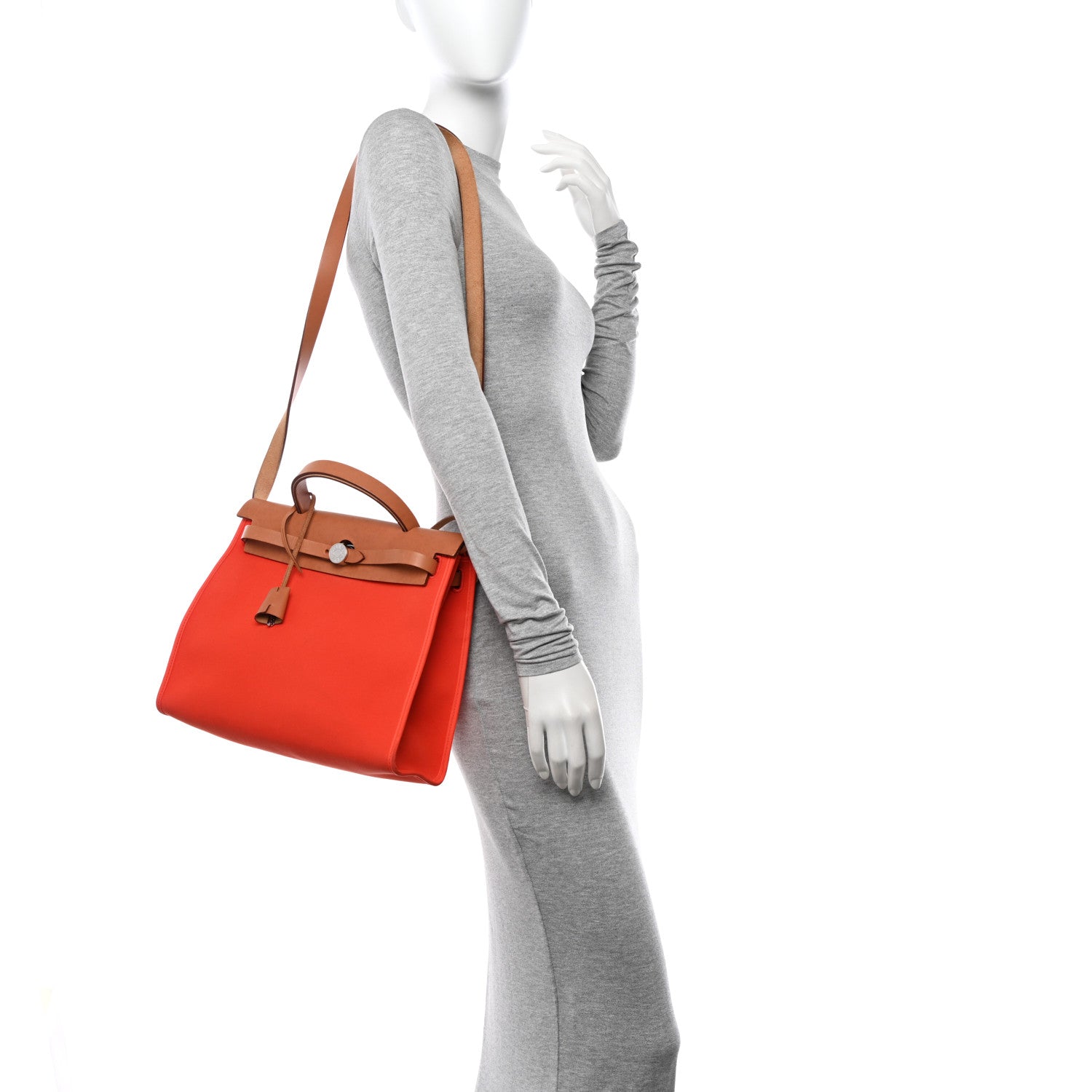 Hermes Vache Hunter Toile Herbag Zip 31 PM Orange 2 of 16