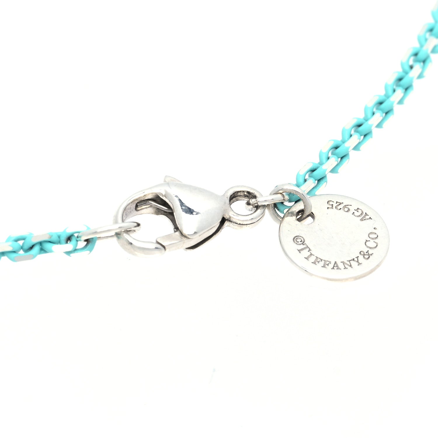 Tiffany Sterling Silver Enamel 1.75mm Chain Necklace Blue 18" 4 of 6