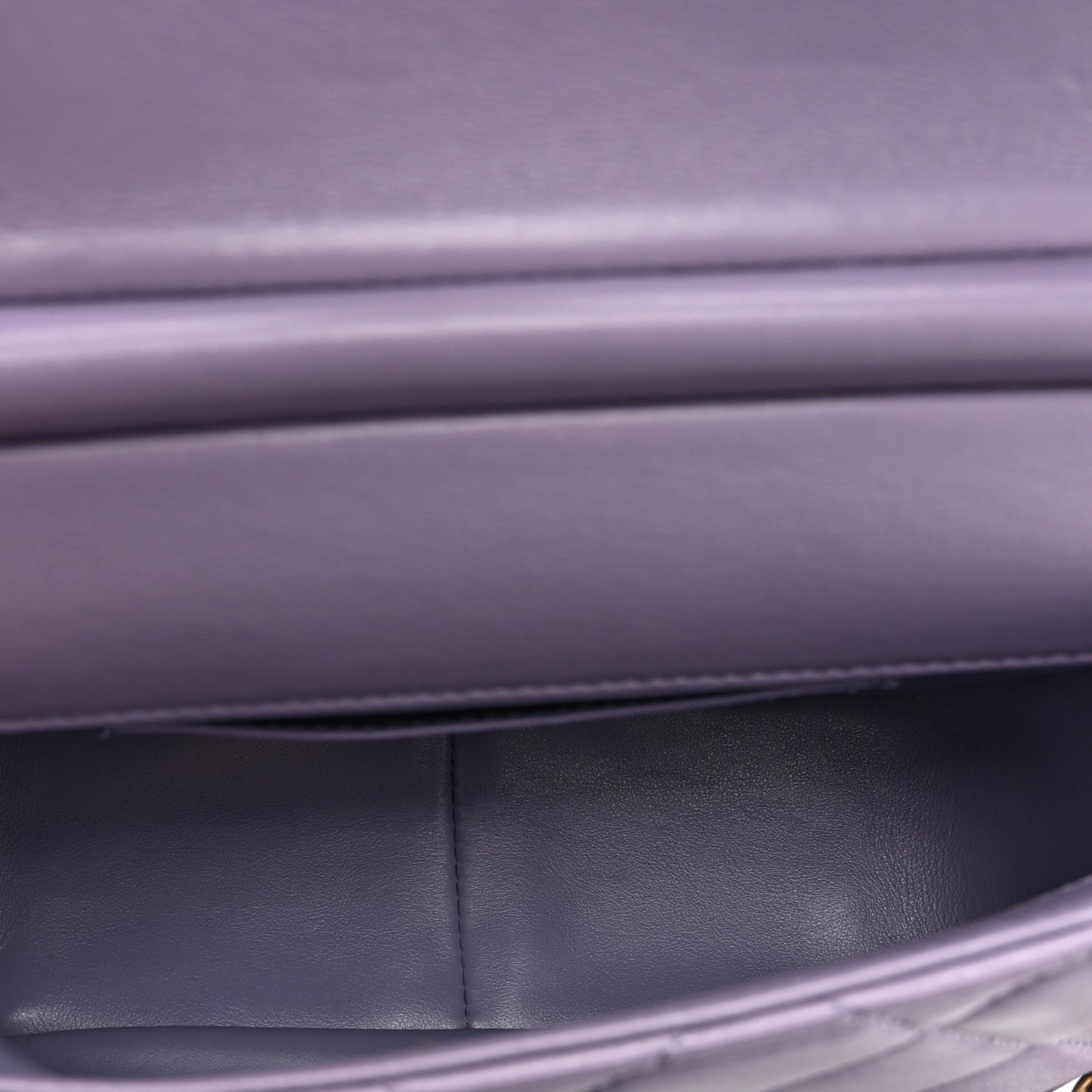 Shiny Lambskin Quilted Mini Pearl Logo Flap Light Purple