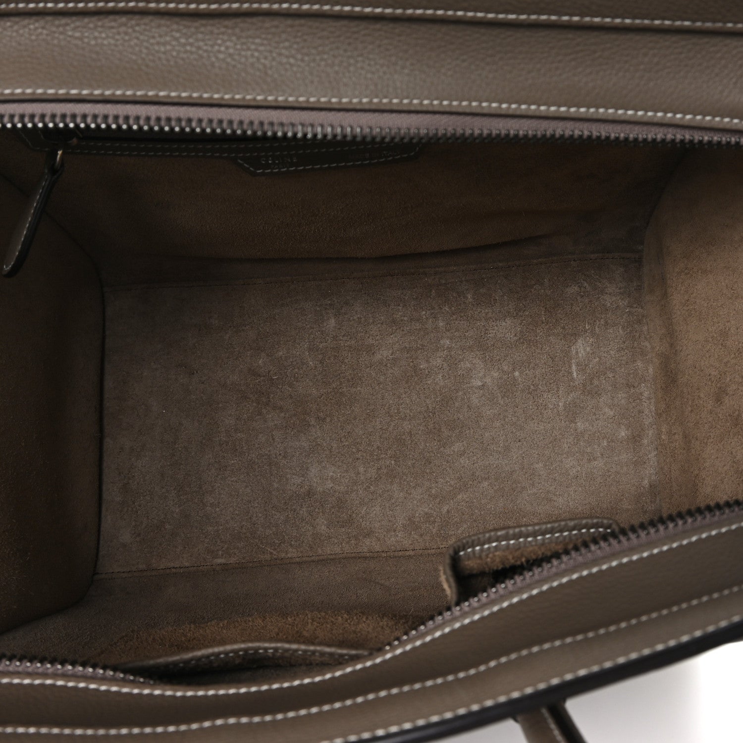 Celine Drummed Calfskin Mini Luggage Souris Souris 5 of 12