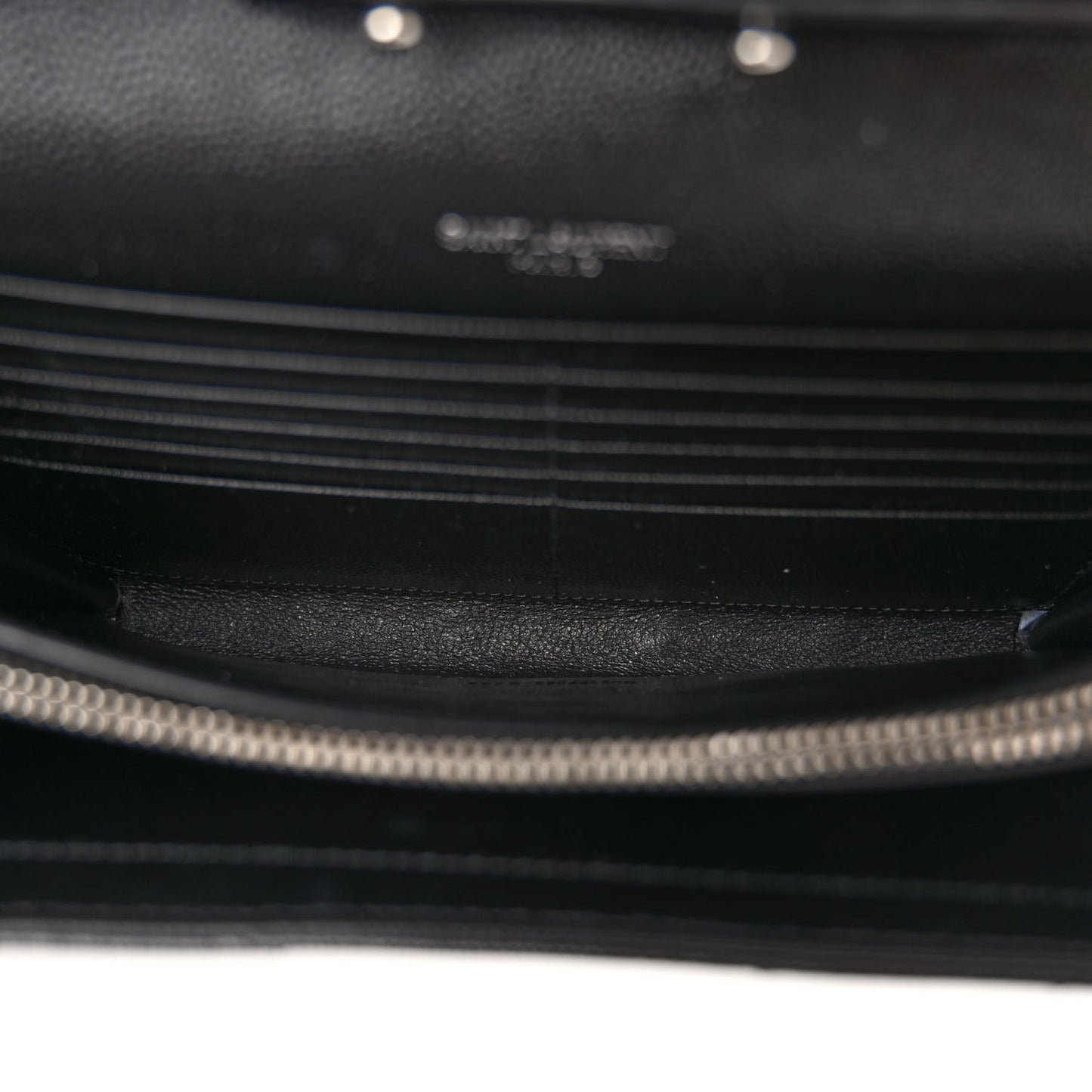 Grain De Poudre Matelasse Chevron Monogram Chain Wallet Black