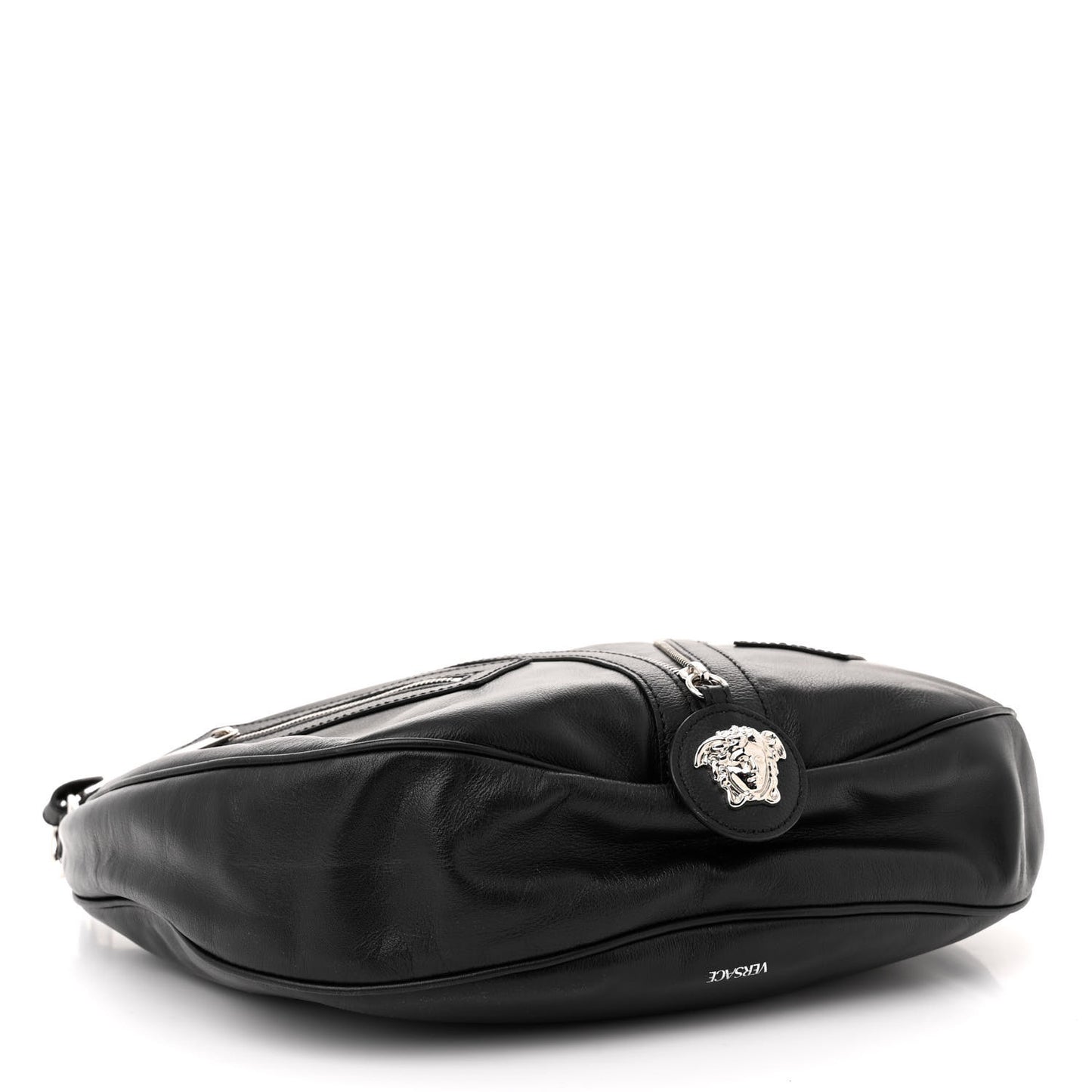 Calfskin Medium Repeat Zip Hobo Black