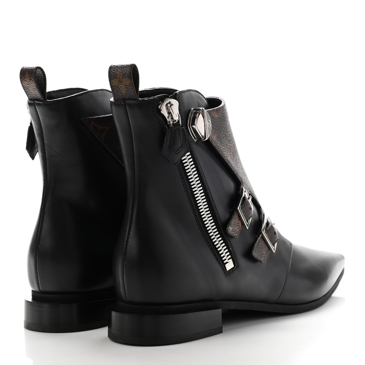 Louis Vuitton Monogram Jumble Flat Ankle Boots 37.5 Black 4 of 12