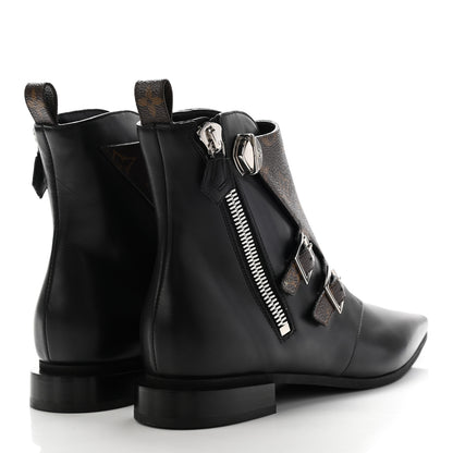 Louis Vuitton Monogram Jumble Flat Ankle Boots 37.5 Black 4 of 12