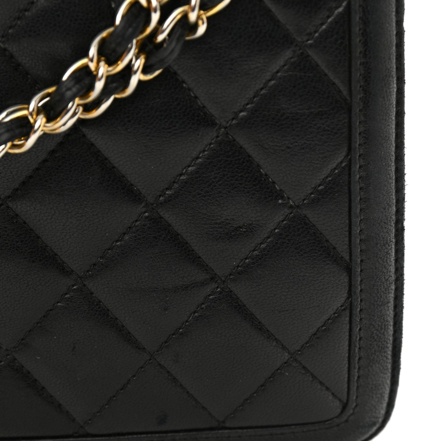 Lambskin Quilted Tassel Bag Black