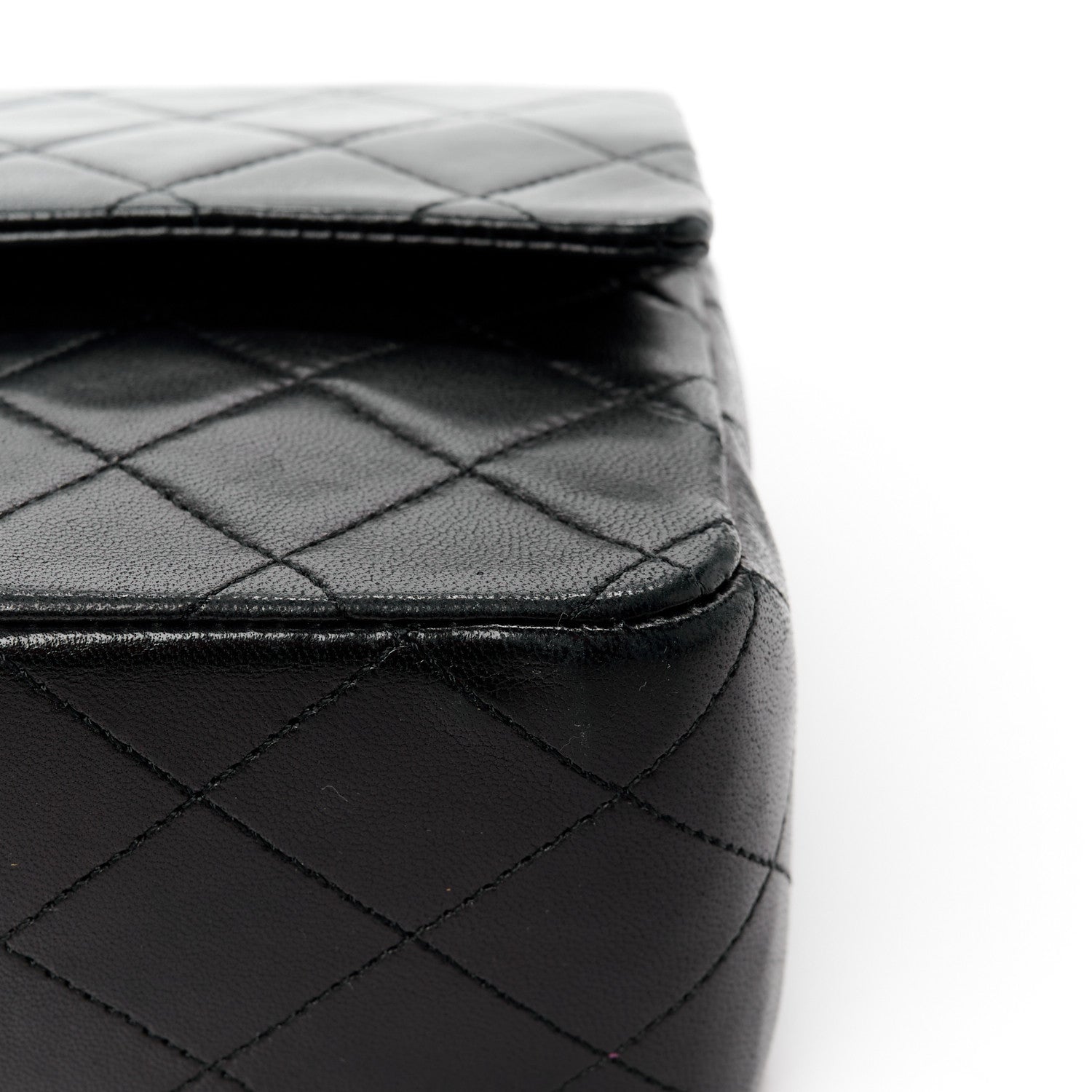 Chanel Lambskin Quilted Medium Double Flap Black 12 of 13
