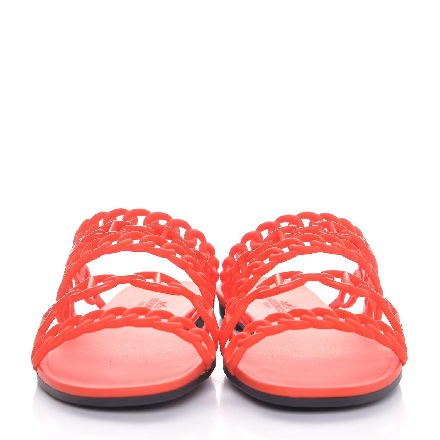 Hermes Rubber Chaine d'Ancre Nude Sandals 38 Pavot 2 of 8