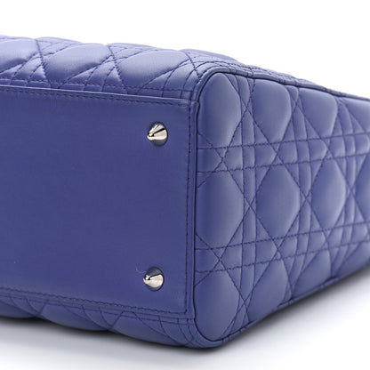Christian Dior Lambskin Cannage Medium Lady Dior Blue 10 of 13
