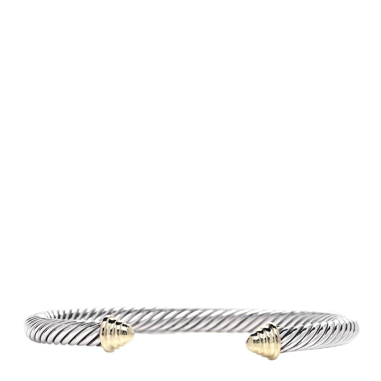 Sterling Silver 14K Yellow Gold 5mm Cable Classics Bracelet