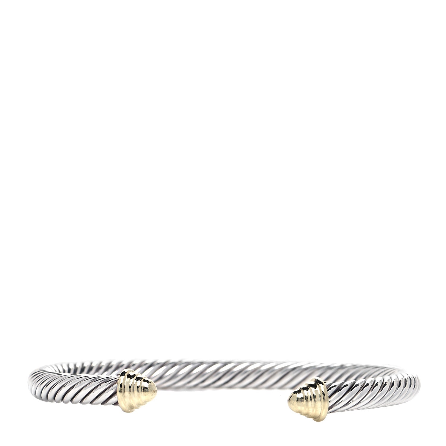 David Yurman Sterling Silver 14K Yellow Gold 5mm Cable Classics Bracelet 2 of 8