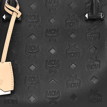 MCM Calfskin Ottomar Monogram Essential Boston Bag Black 7 of 9