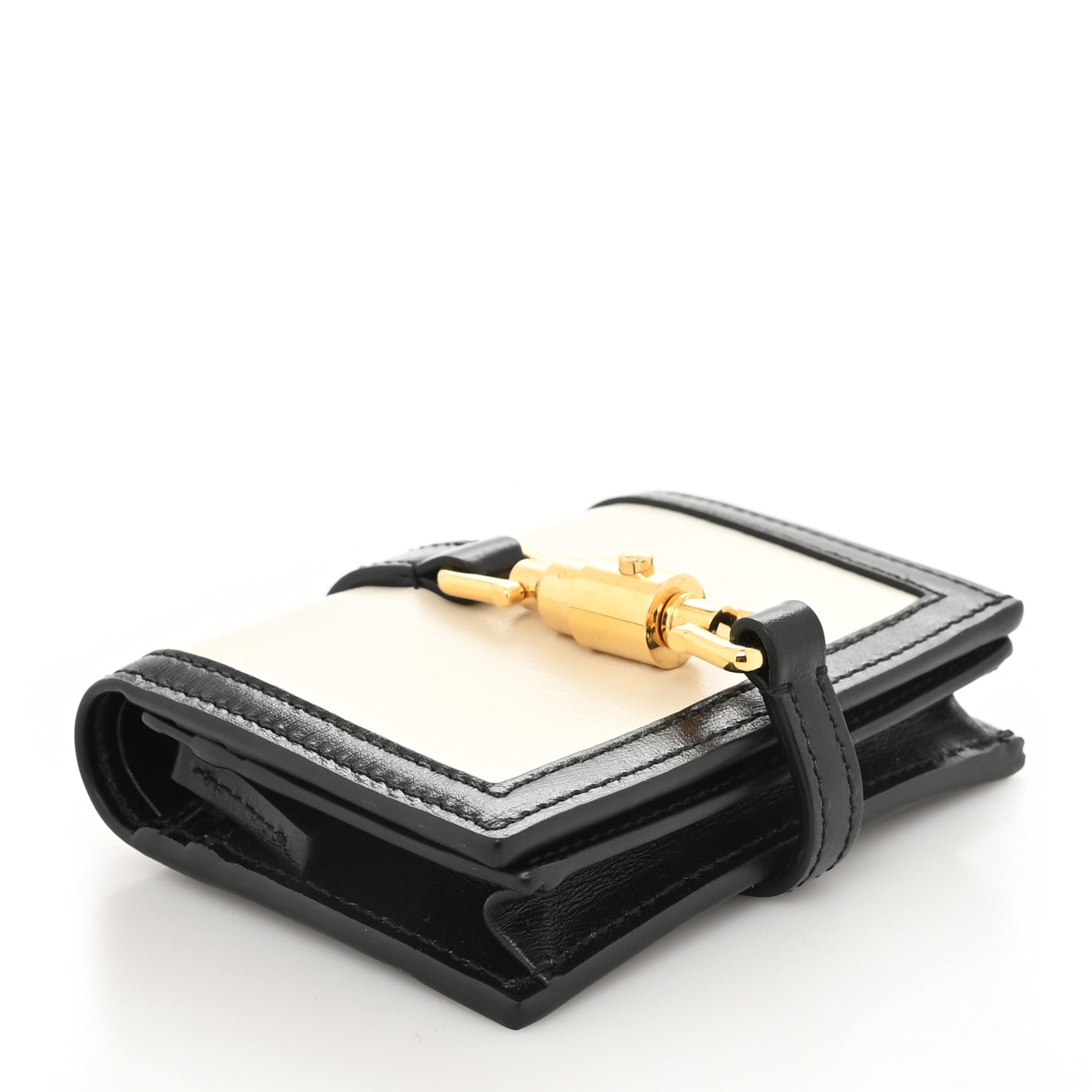 Gucci Calfskin Bi-Color Jackie 1961 Card Case Mystic White Black 4 of 7
