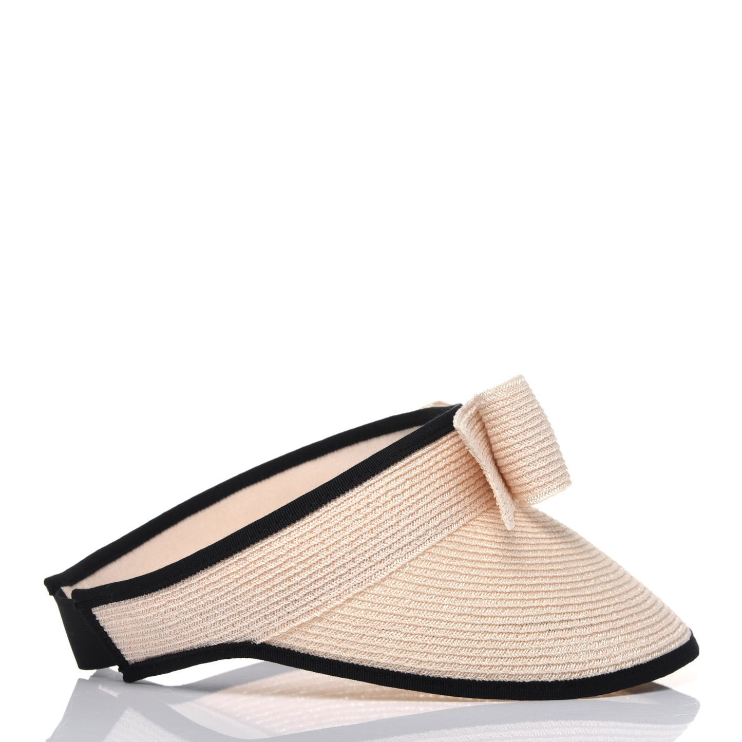 Straw Grosgrain Visor M Beige Black