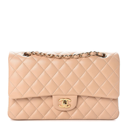 Chanel Lambskin Quilted Medium Double Flap Beige 1 of 11