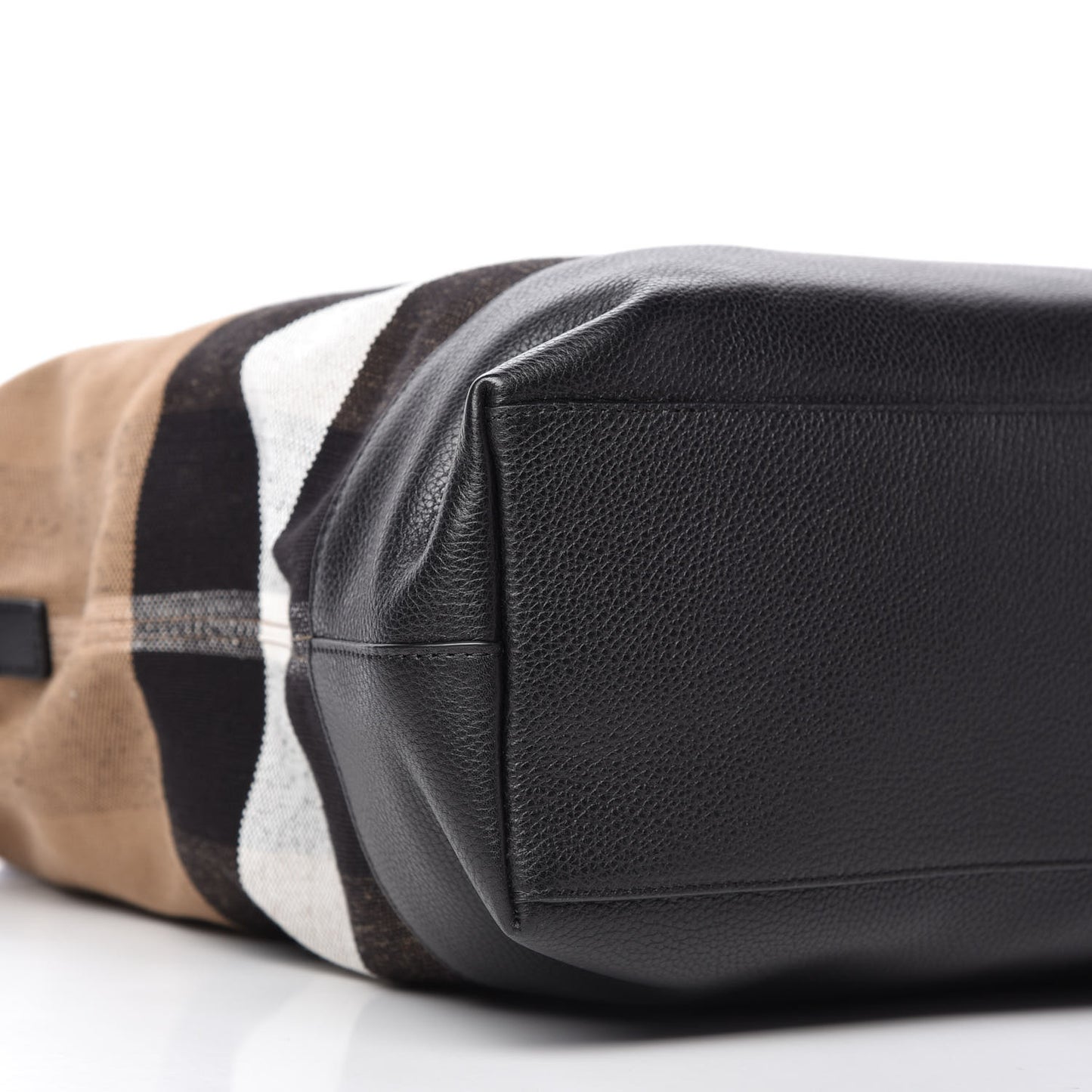 Grainy Calfskin Mega Check Armley Folding Messenger Black