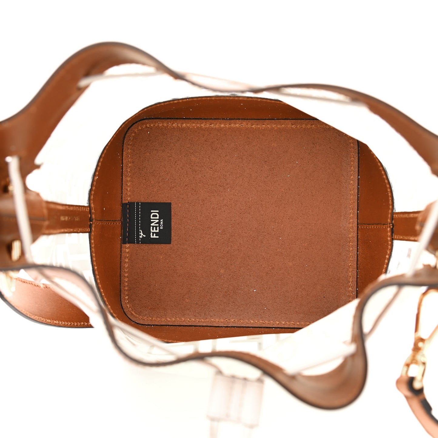 TPU FF Vitello Aura F is Fendi Grande Mon Tresor Bucket Bag White Cuoio