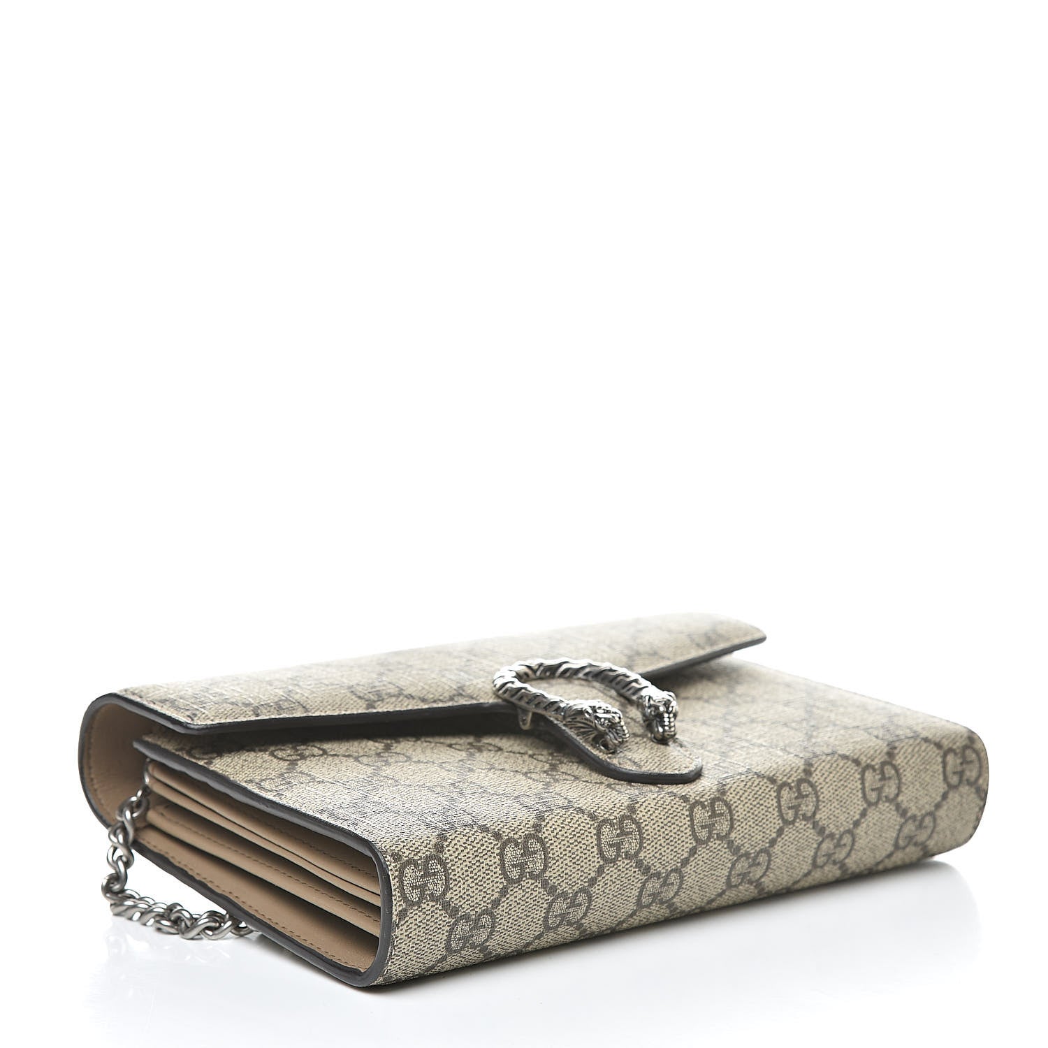 Gucci GG Supreme Monogram Mini Dionysus Chain Wallet Beige Taupe 4 of 10