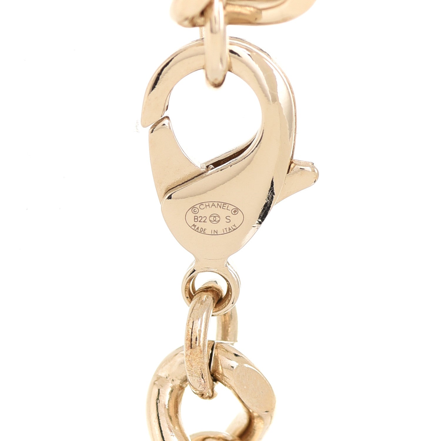 Chanel Enamel Metal Logo Choker Necklace Gold White Black 4 of 5