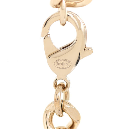 Chanel Enamel Metal Logo Choker Necklace Gold White Black 4 of 5