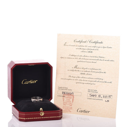 Cartier 18K White Gold 5.5mm LOVE Ring 53 6.25 5 of 5