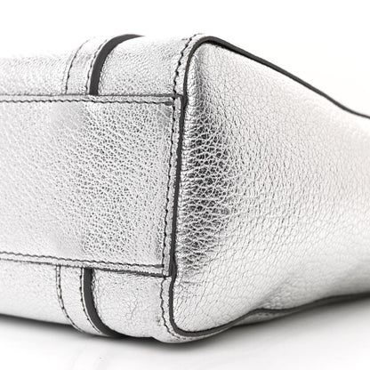 Balenciaga Metallic Goatskin Logo XXS Everyday Tote Argent Black 10 of 12
