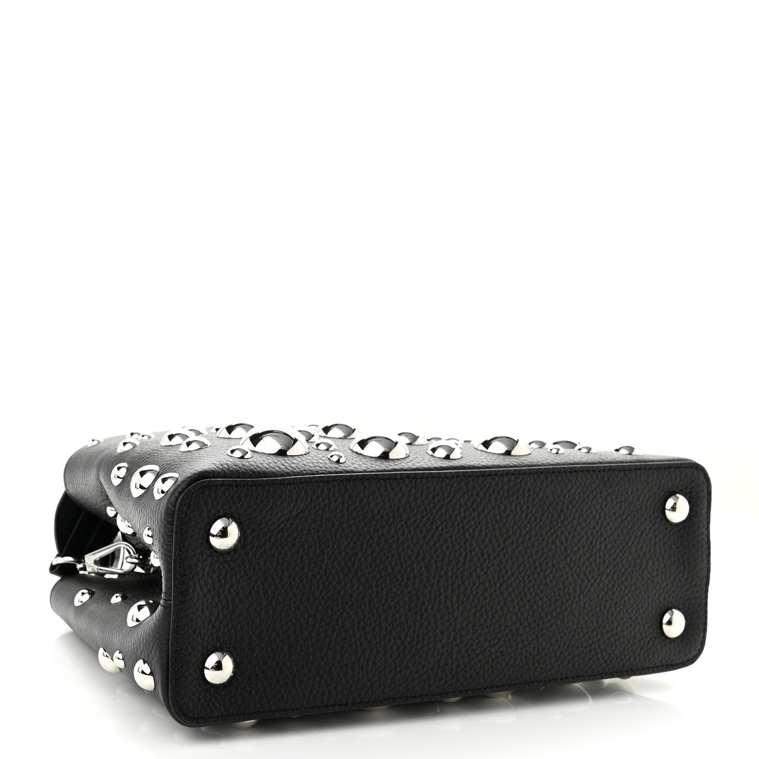 Louis Vuitton LV X YK Taurillon Brass Metal Dots Capucine MM Black 4 of 9