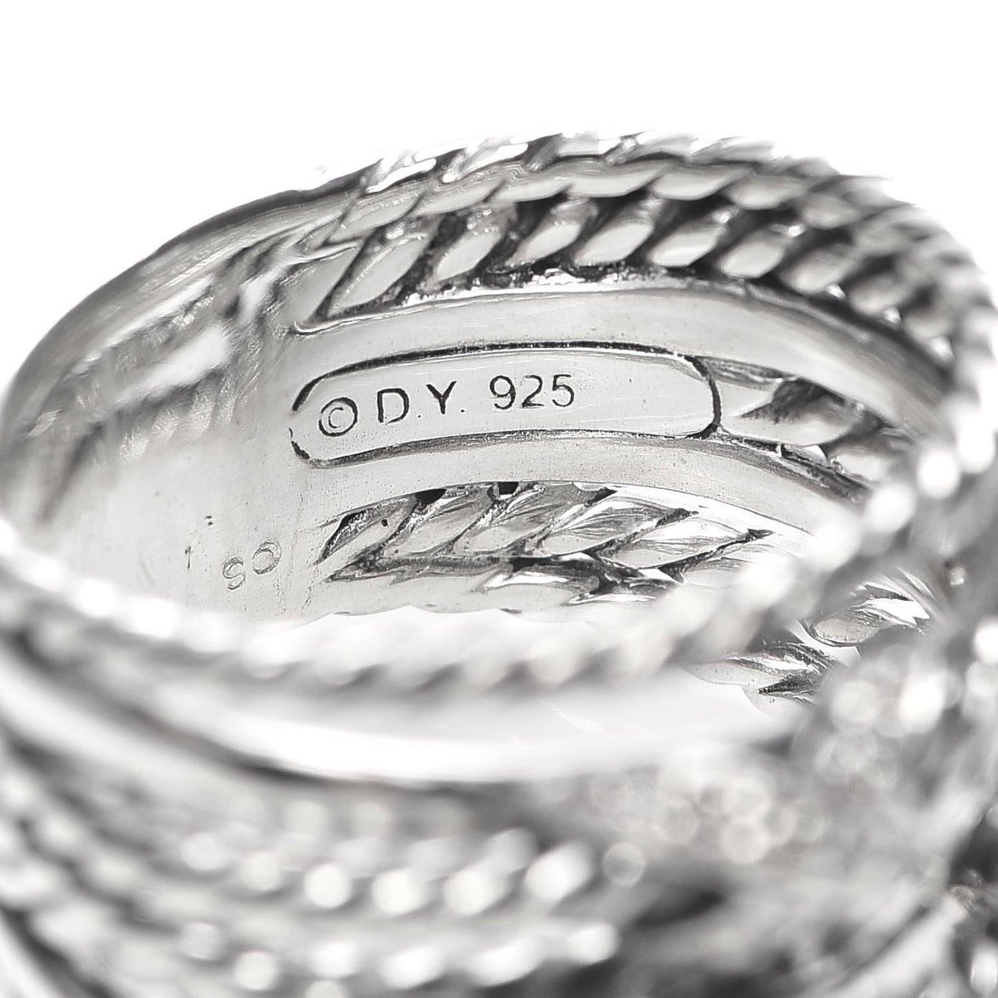 Sterling Silver Diamond Double X Crossover Ring 51 5.75