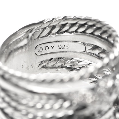 David Yurman Sterling Silver Diamond Double X Crossover Ring 51 5.75 4 of 4