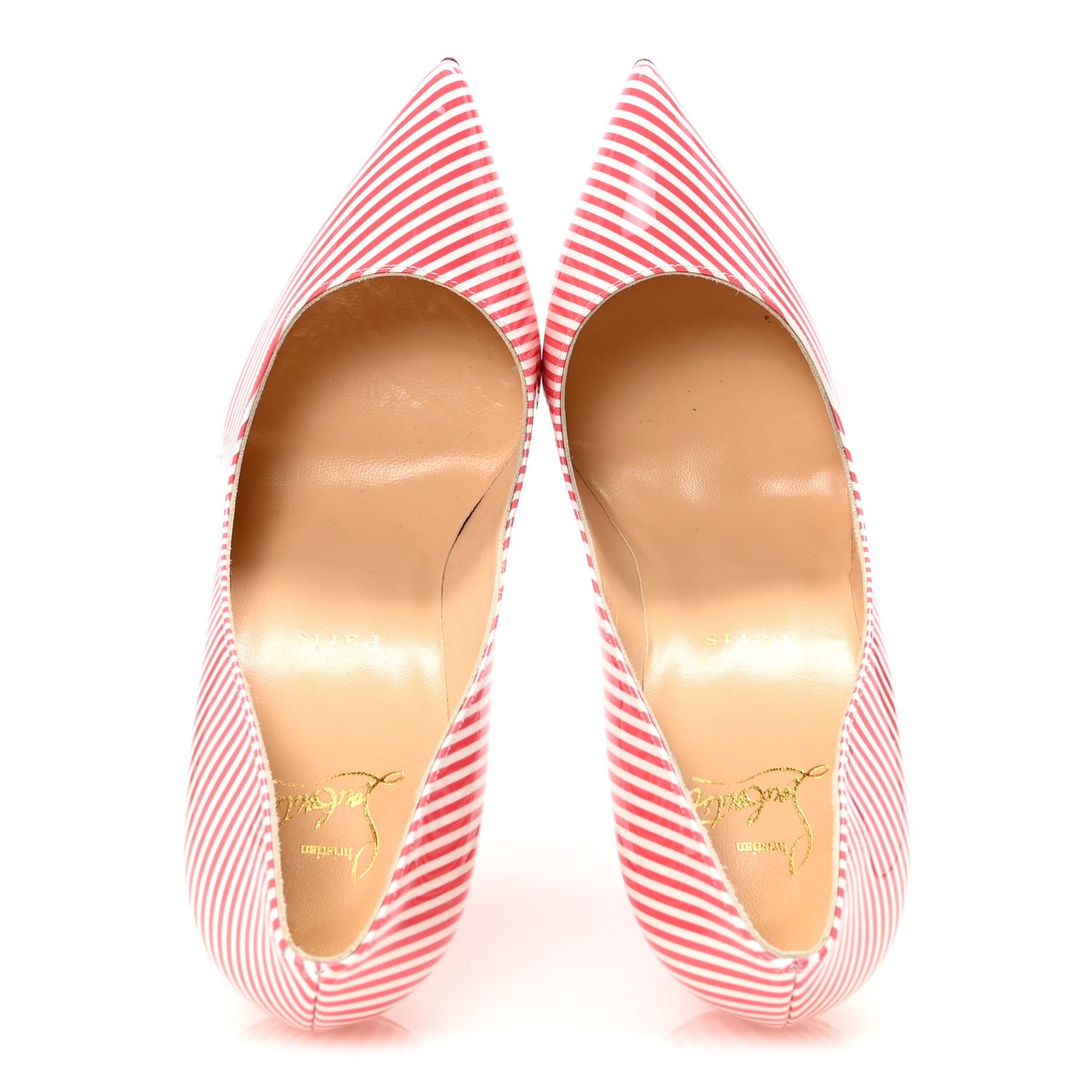 Patent Pigalle Follies Stripes 100 Pumps 39 Smoothie White