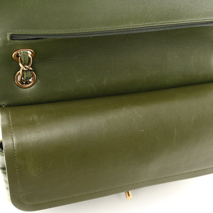 Chanel Lambskin Quilted Tri-Color Jumbo Double Flap Green Brown 12 of 12