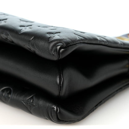 Louis Vuitton Lambskin Embossed Monogram Scarf Coussin PM Black 11 of 11
