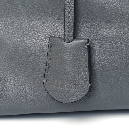 Alexander McQueen Pebbled Calfskin Small Skull Padlock Zip Around Tote Dark Grey 7 of 10