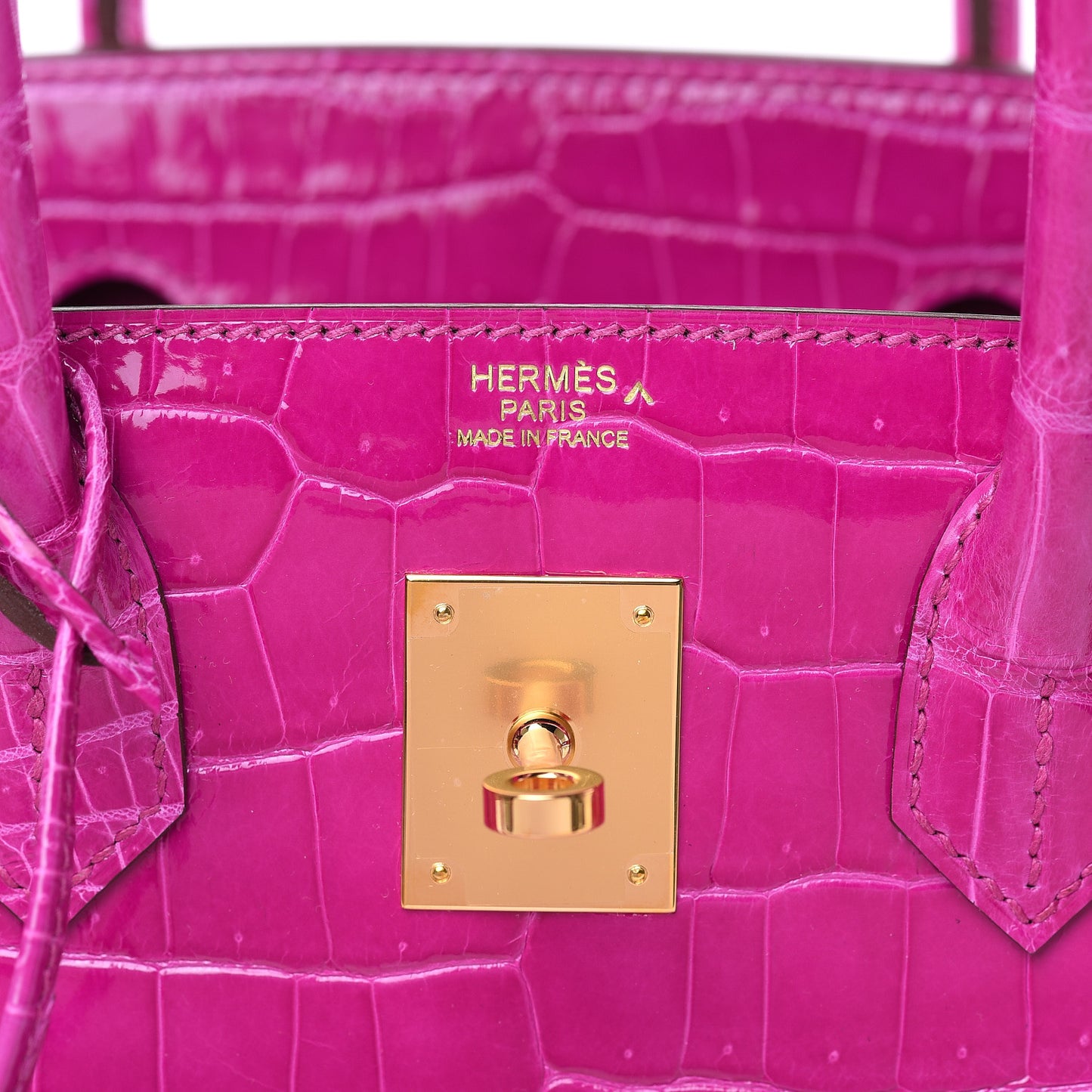 Shiny Porosus Crocodile Birkin 30 Rose Scheherazade