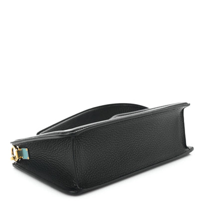 Valentino Garavani Grainy Calfskin VLogo Leather Shoulder Bag Black 4 of 9
