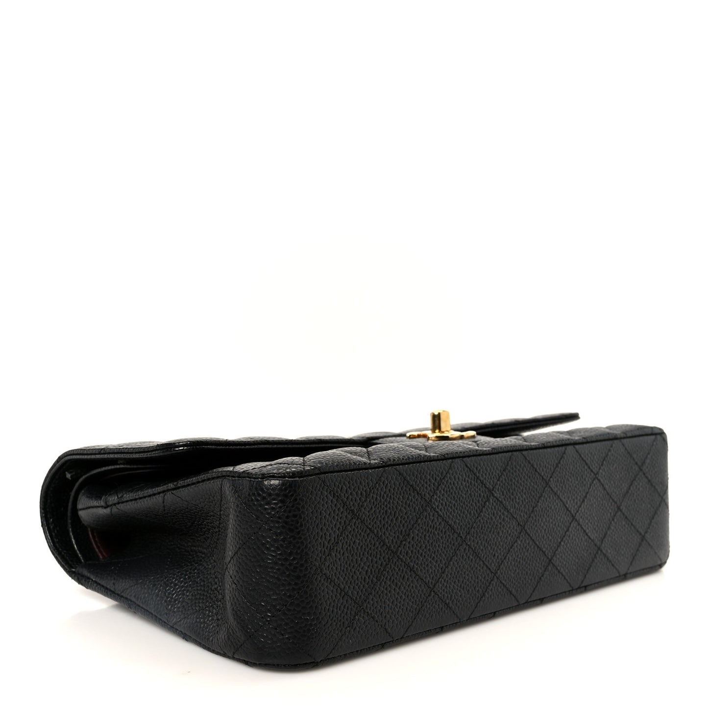 Caviar Quilted Medium Double Flap Black