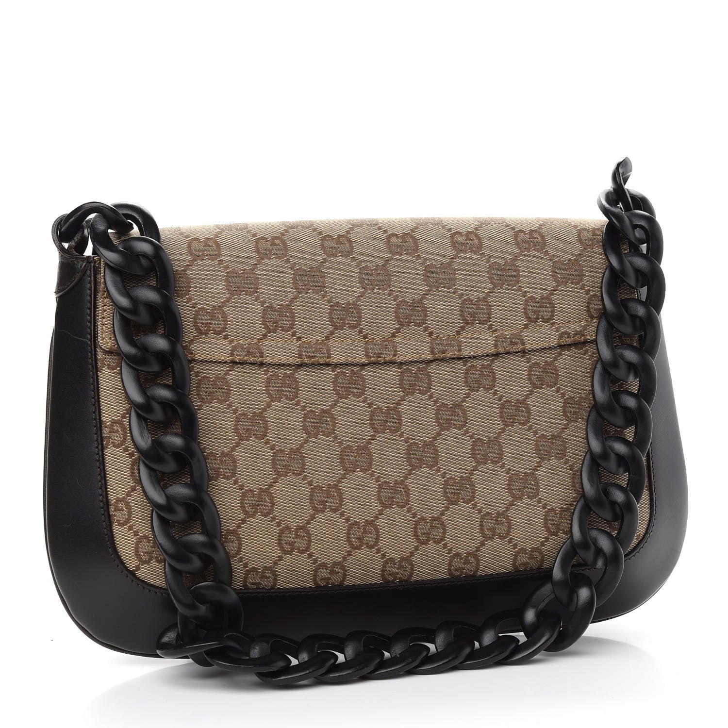 Gucci Monogram Wooden Chain Flap Brown 2 of 9