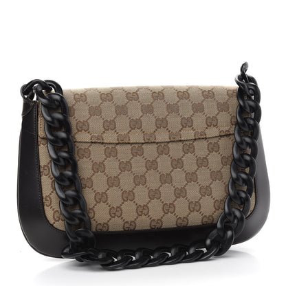 Gucci Monogram Wooden Chain Flap Brown 2 of 9