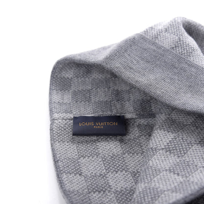 Louis Vuitton Wool Bonnet Petit Damier Beanie Hat Grey 4 of 4