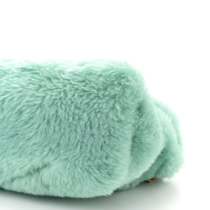 Saint Laurent Merino Shearling Lambskin Quilted Small Loulou Puffer Monogram Chain Satchel Iced Mint 10 of 10