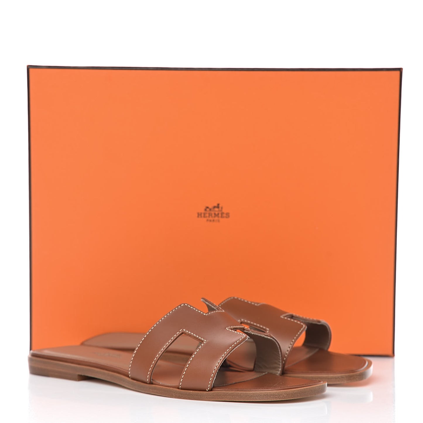 Box Calfskin Oran Sandals 36.5 Gold