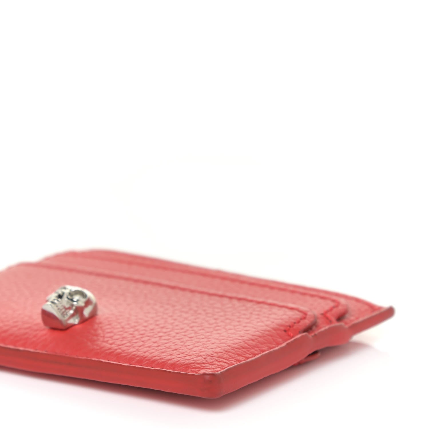 Alexander McQueen Calfskin Skull Card Holder Scarlet Red 6 of 10