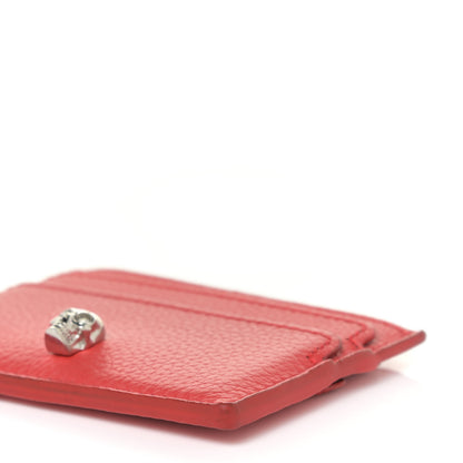 Alexander McQueen Calfskin Skull Card Holder Scarlet Red 6 of 10