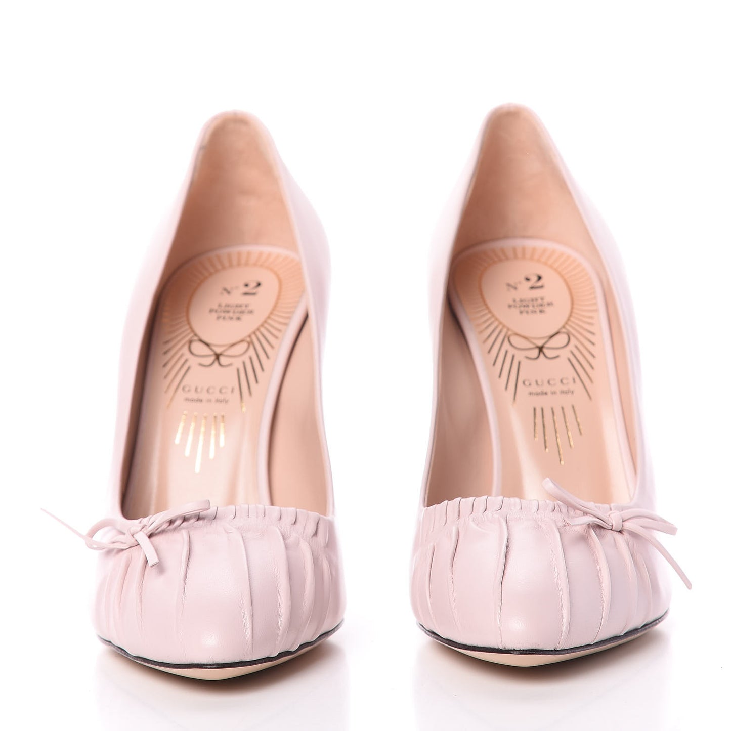 Nappa Bow High Heel Pumps 38.5 Powder Pink