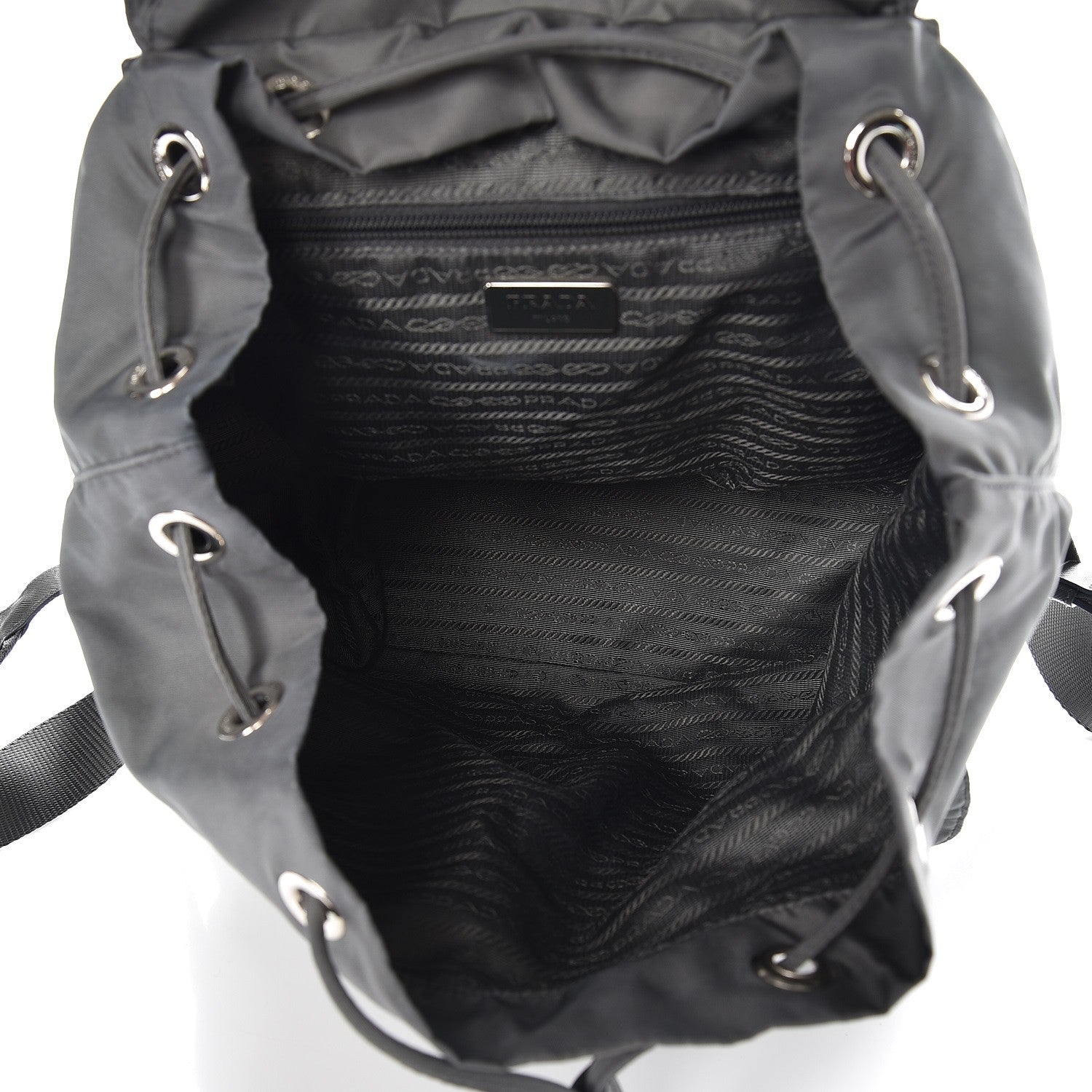 Prada Tessuto Nylon Saffiano Vela Backpack Grey 5 of 8